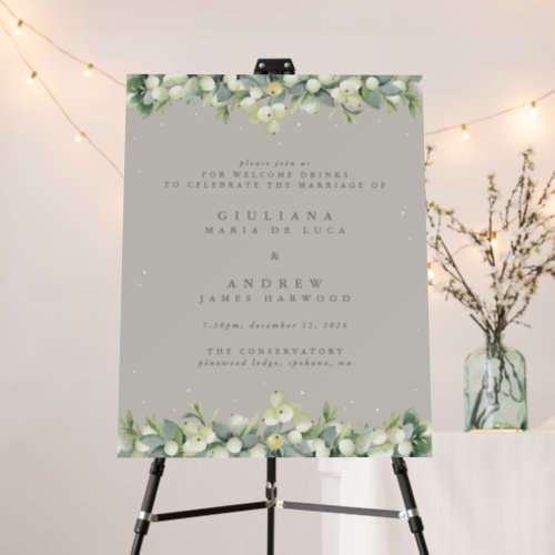 22x28 Greige SnowberryEucalyptus Wedding Event Foam Board