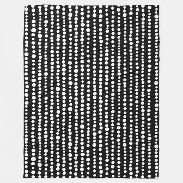 230216 - White on Black Fleece Blanket (Front)