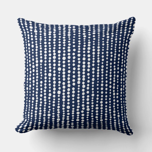 230216 - White on Indigo Blue 001744 Throw Pillow (Front)