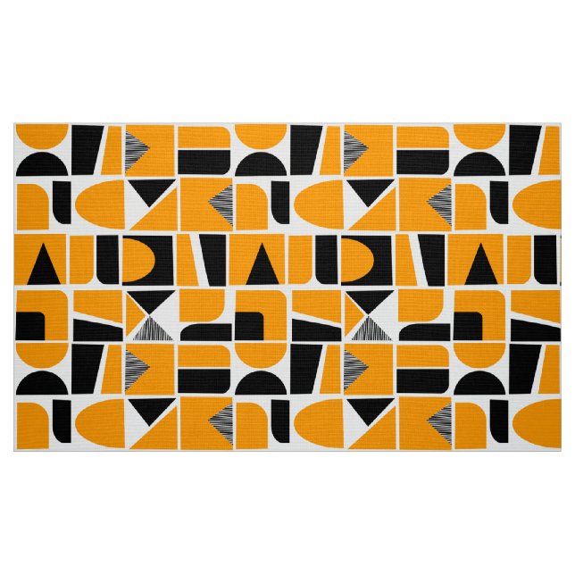 230616 - Yellow Orange and Black. Fabric (Fat Quarter)