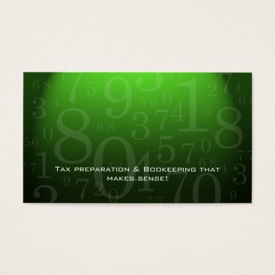 232 Accounting - Bookkeeping Business Card Green