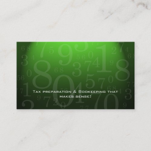 232 Accounting _ Bookkeeping Business Card Green