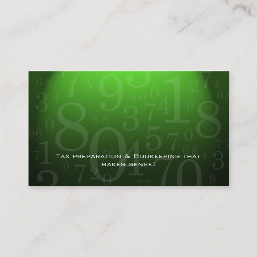 Customizable Accounting - Bookkeeping Business Card Green
