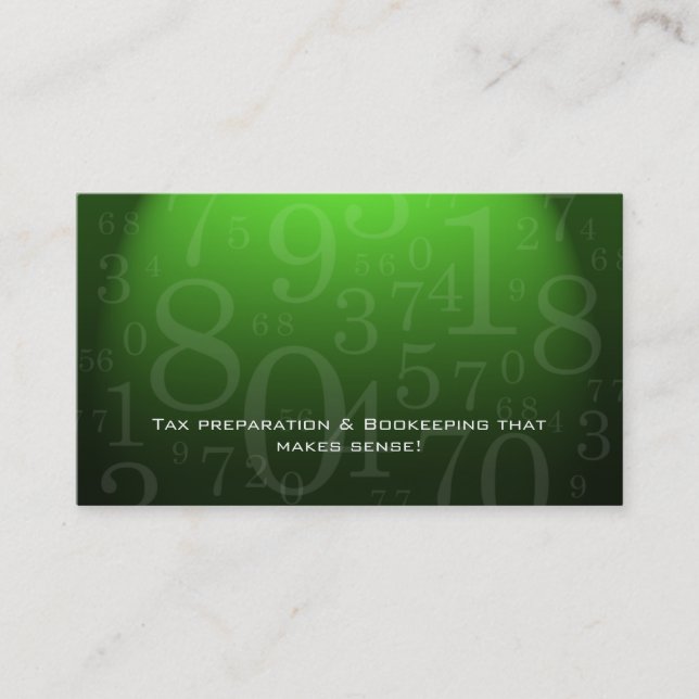 232 Accounting - Bookkeeping Business Card Green (Front)