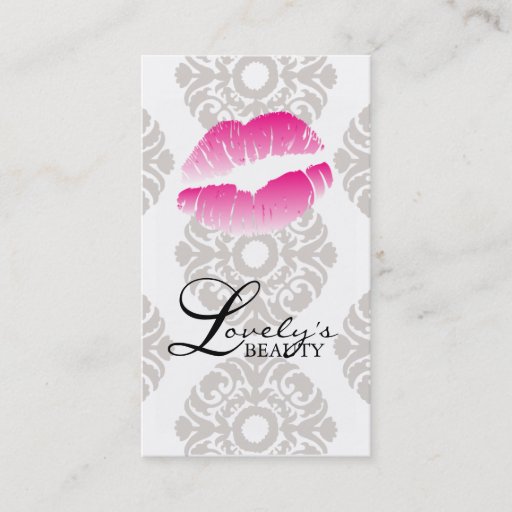 Customizable Beauty Business Cards Lips Makeup Pink