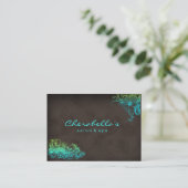 232 Blue Green Trendy Salon Spa Appointment Card (Standing Front)