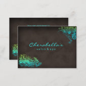 232 Blue Green Trendy Salon Spa Appointment Card (Front/Back)