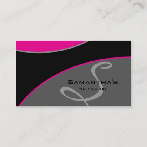 Bold Salon Spa Business Card Pink gray 2H