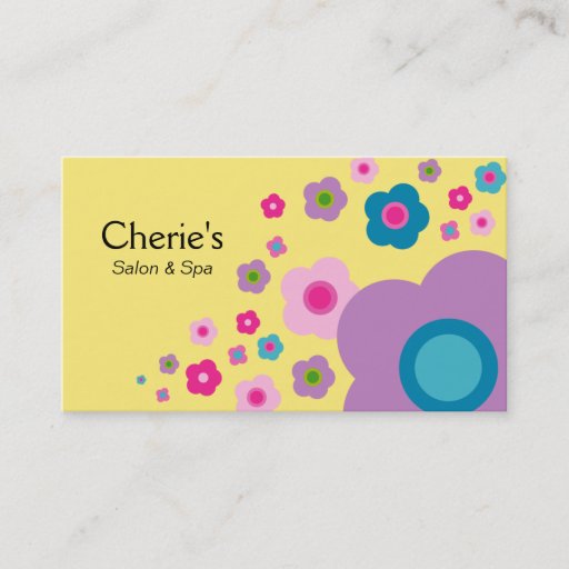 Customizable Cute Spa - Salon Color Flower Business Card