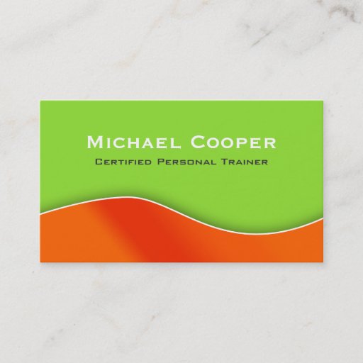 Customizable Fitness Business Card Professional Lime Orange