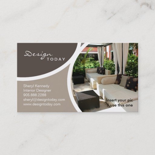 Customizable Interior Design Template Business Card Patio
