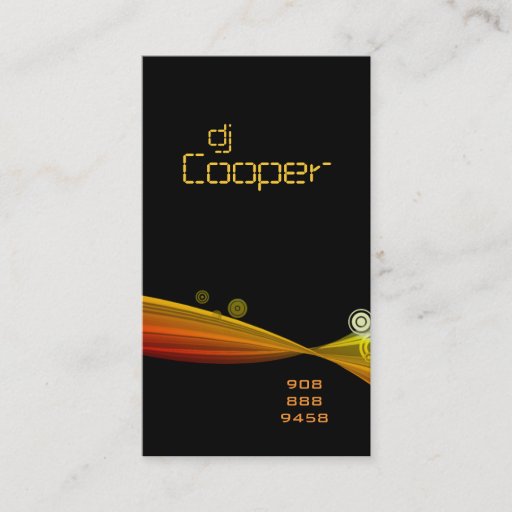 Customizable Retro Wave Business Card Black Red Yellow Orange