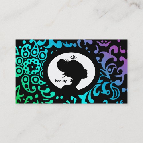 Salon Appointment Card Crown Tiara Woman GBP Business Card Templates