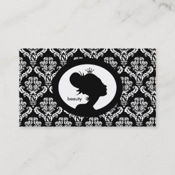 232 Salon Appointment Card Crown Woman Silhouette by spacards at Zazzle