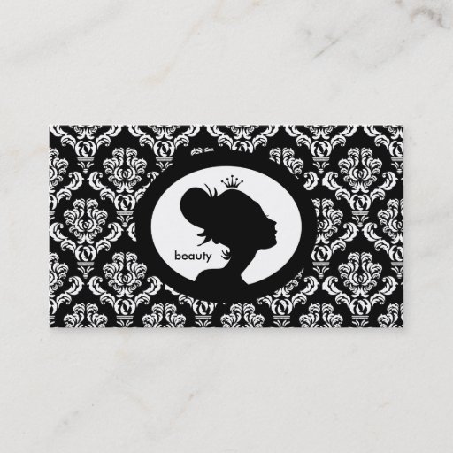 Customizable Salon Appointment Card Crown Woman Silhouette Business Cards