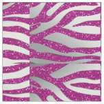 232 ZEbra Glitter Silver HOT Pink Fabric Pattern