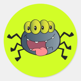 _2387-Happy-Spider-Cartoon-Character HAPPY CARTOON Classic Round Sticker