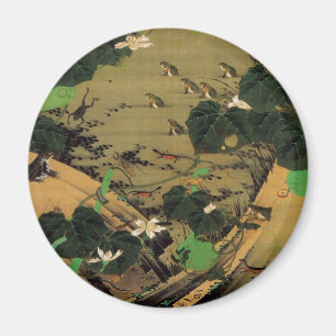 23. 池辺群虫図, 若冲 Living Beings with Pond, Jakuchū Magnet