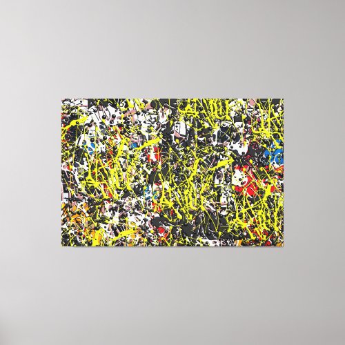 23_023 Large Splatter Abstract Canvas Print