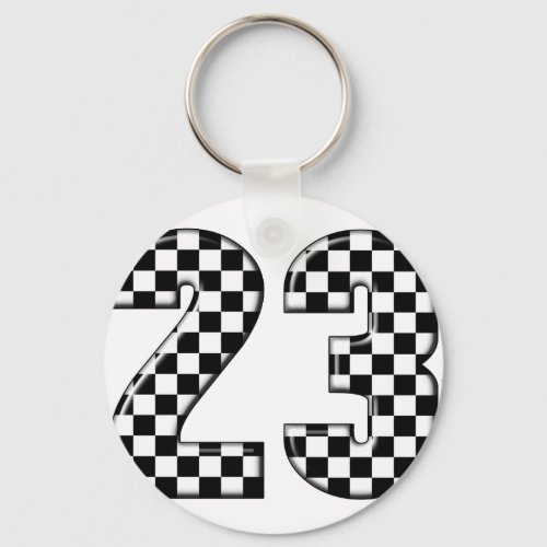 23 auto racing number keychain