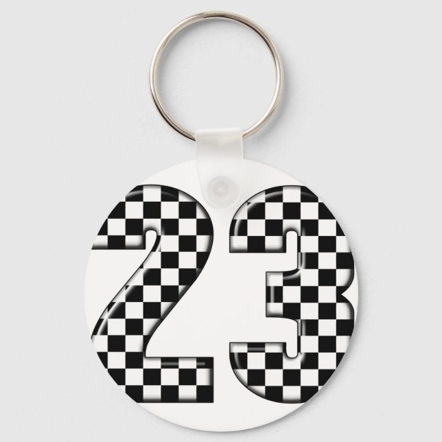 23 auto racing number keychain (Front)