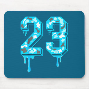 23 Drip Camo Gamma Blue Matching Mouse Pad