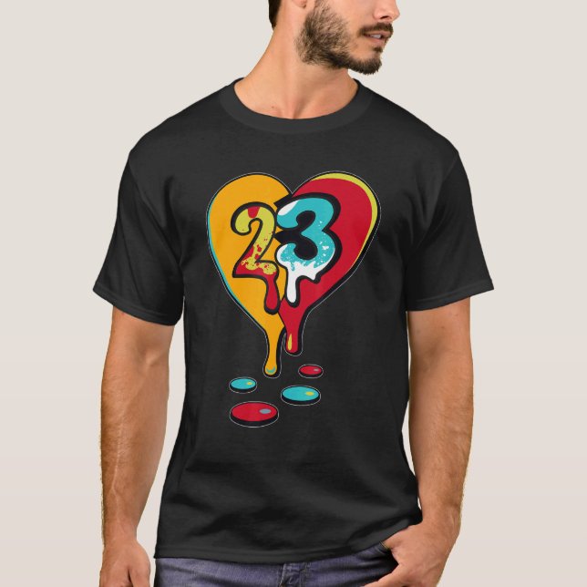 23 Drip Heart SB Dunk FroSkate Matching T-Shirt (Front)