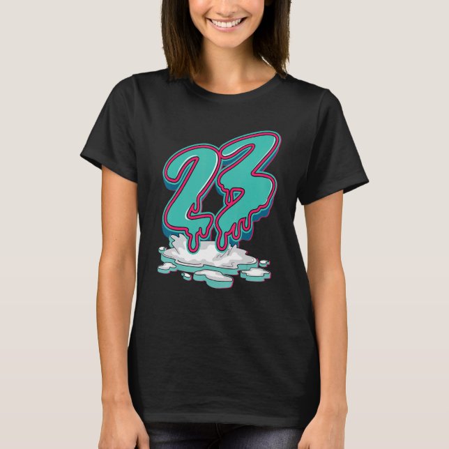 23 Dripping Aurora Green 13s Unisex Matching T-Shirt (Front)