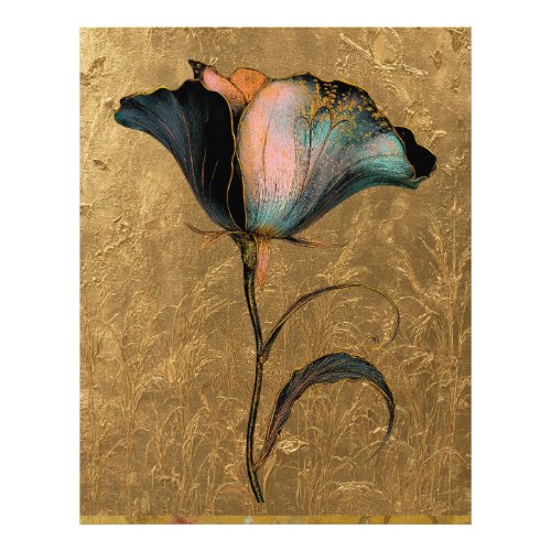 *~* 23 F4  Elegant Flower Gold  Vintage Photo Print