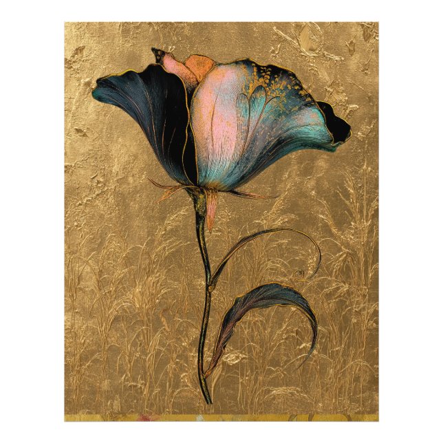 *~* 23 F4  Elegant Flower Gold  Vintage Photo Print (Front)