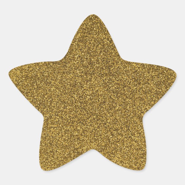 23 Gold Glitter Print Sparkles Star Star Sticker (Front)