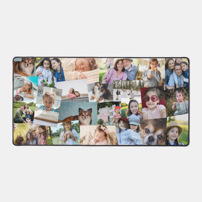 23 Haphazardly Overlapping Photos Collage Template Desk Mat (Front)