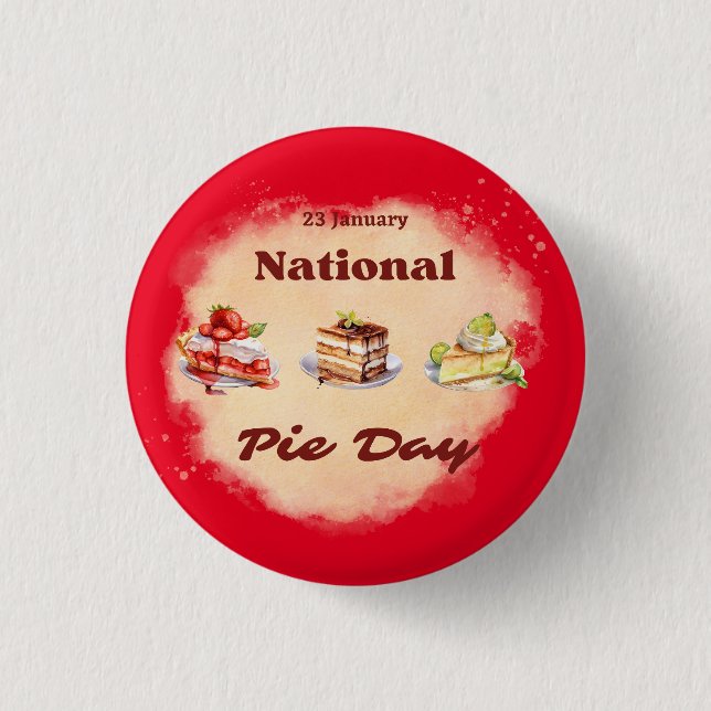 23 January National Pie Day Button (Front)