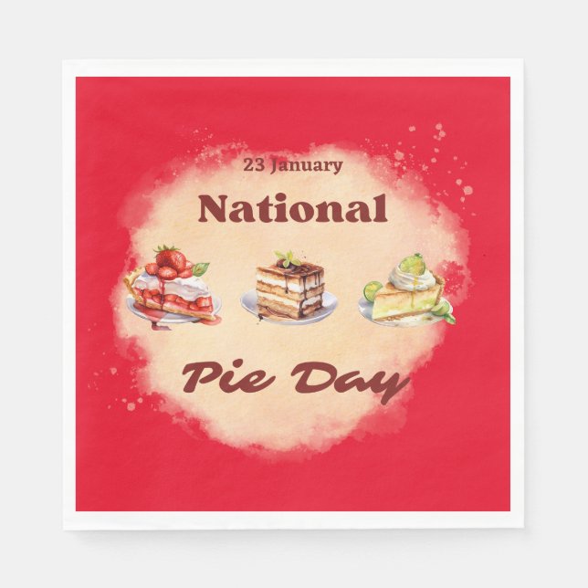 23 January National Pie Day Napkins (Front)