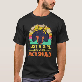 23 Just A Girl Who Loves Dachshund Vintage T-Shirt
