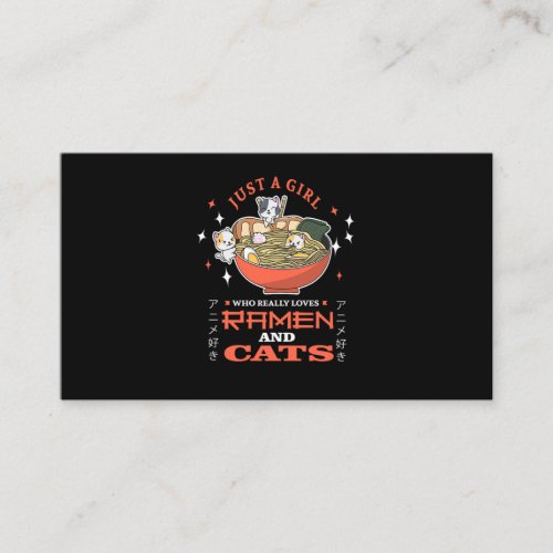 23Just A Girl Who Really Loves Ramen And Cats Business Card
