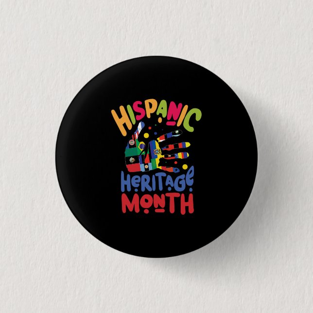 23.National Hispanic heritage Month all countries. Button (Front)