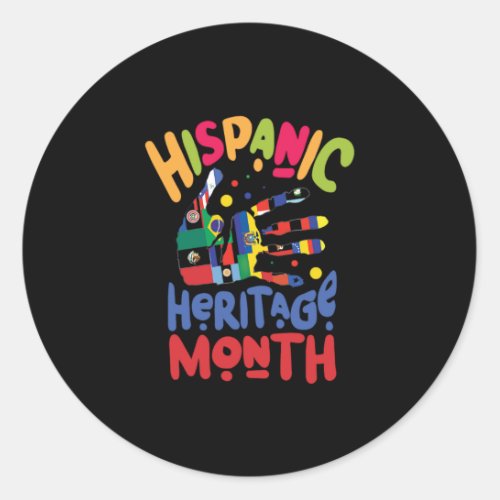 23National Hispanic heritage Month all countries Classic Round Sticker