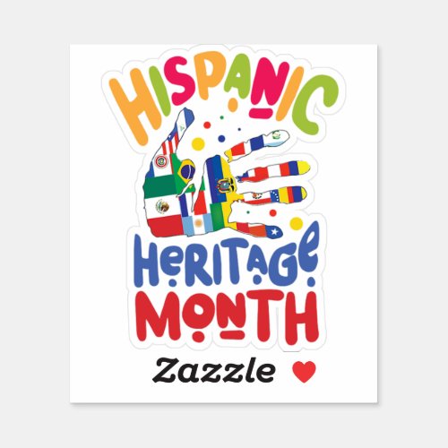 23National Hispanic heritage Month all countries Sticker