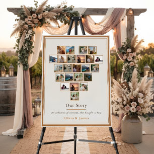 23 Photo Wedding Collage Foam Board Poster 