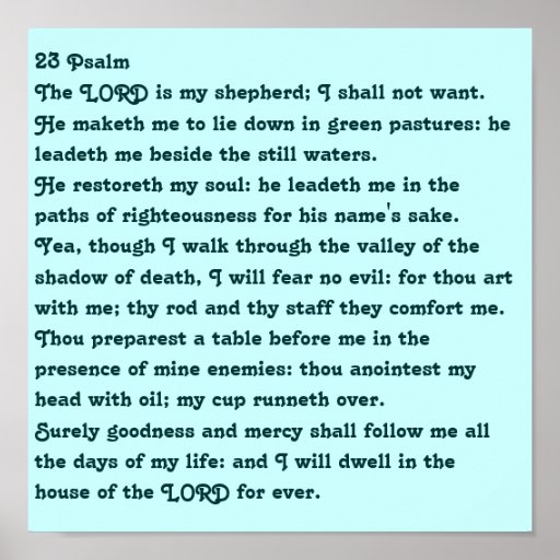 23 Psalm Posters