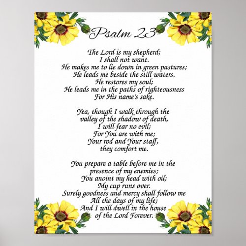 23 Psalm The Lord is my shepherd Poster