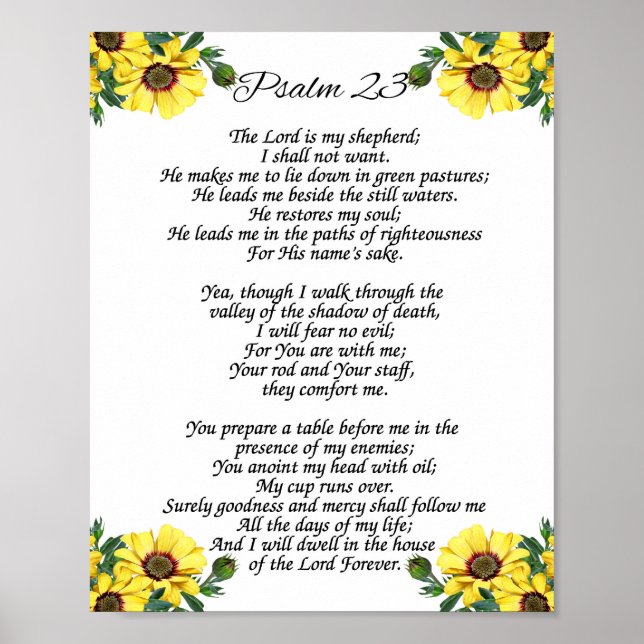 23 Psalm, The Lord is my shepherd Poster (Front)
