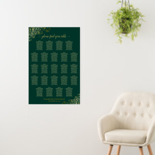 23 Table Emerald & Gold Chic Wedding Seating Chart Foam Board