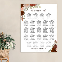 23 Table Rustic Autumn Roses Wedding Seating Chart