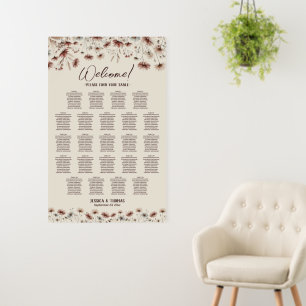 23 Table Rustic Wildflowers Wedding Seating Chart Foam Board
