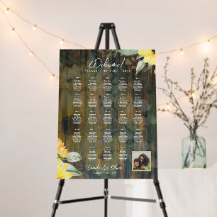 23 Table Rustic Wood SUNFLOWERS PHOTO SEATING Foam Board