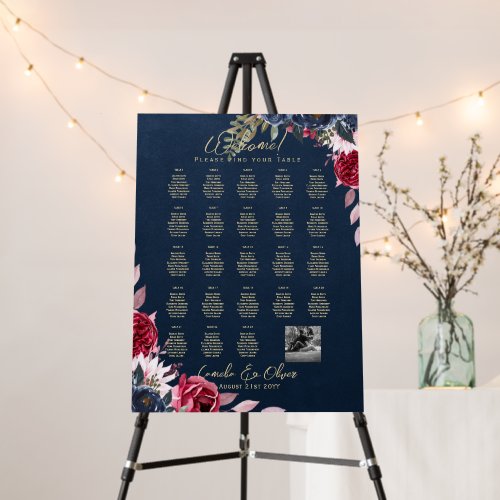 23 Table Seating Chart Photo Welcome with Names Foam Board