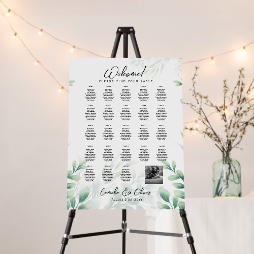 23 Table Seating Chart Photo Welcome with Names Foam Board