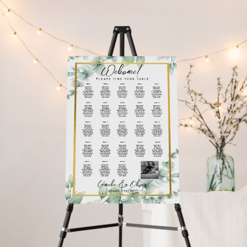 23 Table Seating Chart Photo Welcome with Names Foam Board